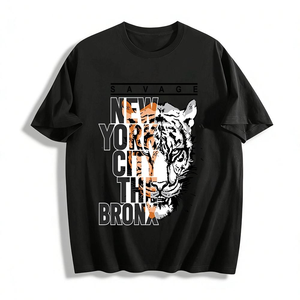 

Savage New York The Bronx Tiger Print Casual T-Shirt Pure cotton T-shirt XXS