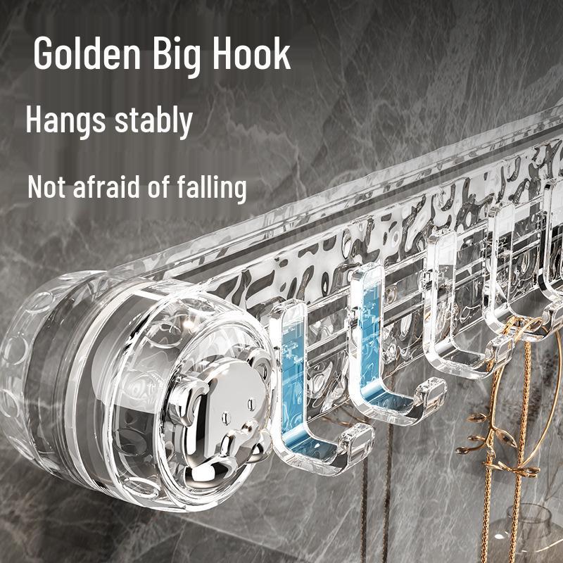 Cârlig de baie cu ventuză puternică, montat pe perete fără găurire