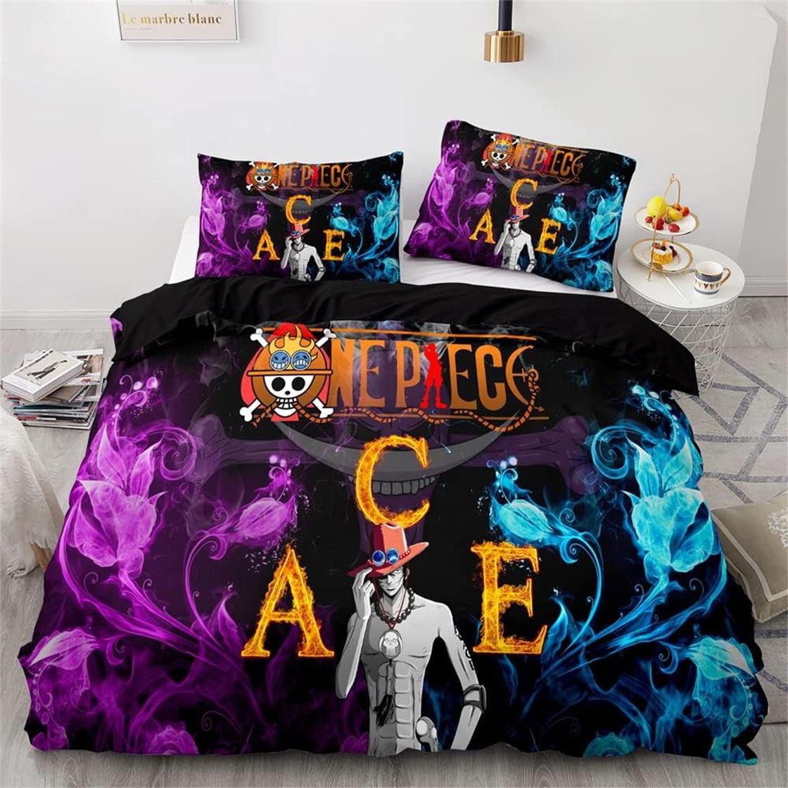 

Anime ONE PIECES Bedding Set Ruffy Duvet Cover 3D Printing Quilt Cover Pillowcase Kids Boys Teenagers Bedroom Decoration 135x200cm-2pcs