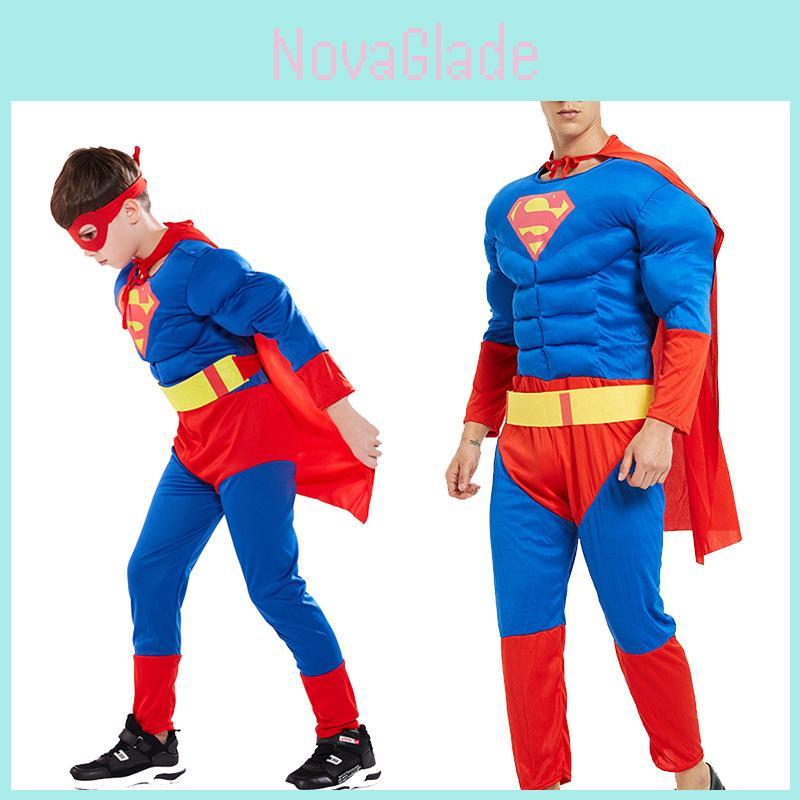 Exquisite Superman Superhero Christopher Reeve Muscle Jumpsuit For Halloween And Cosplay