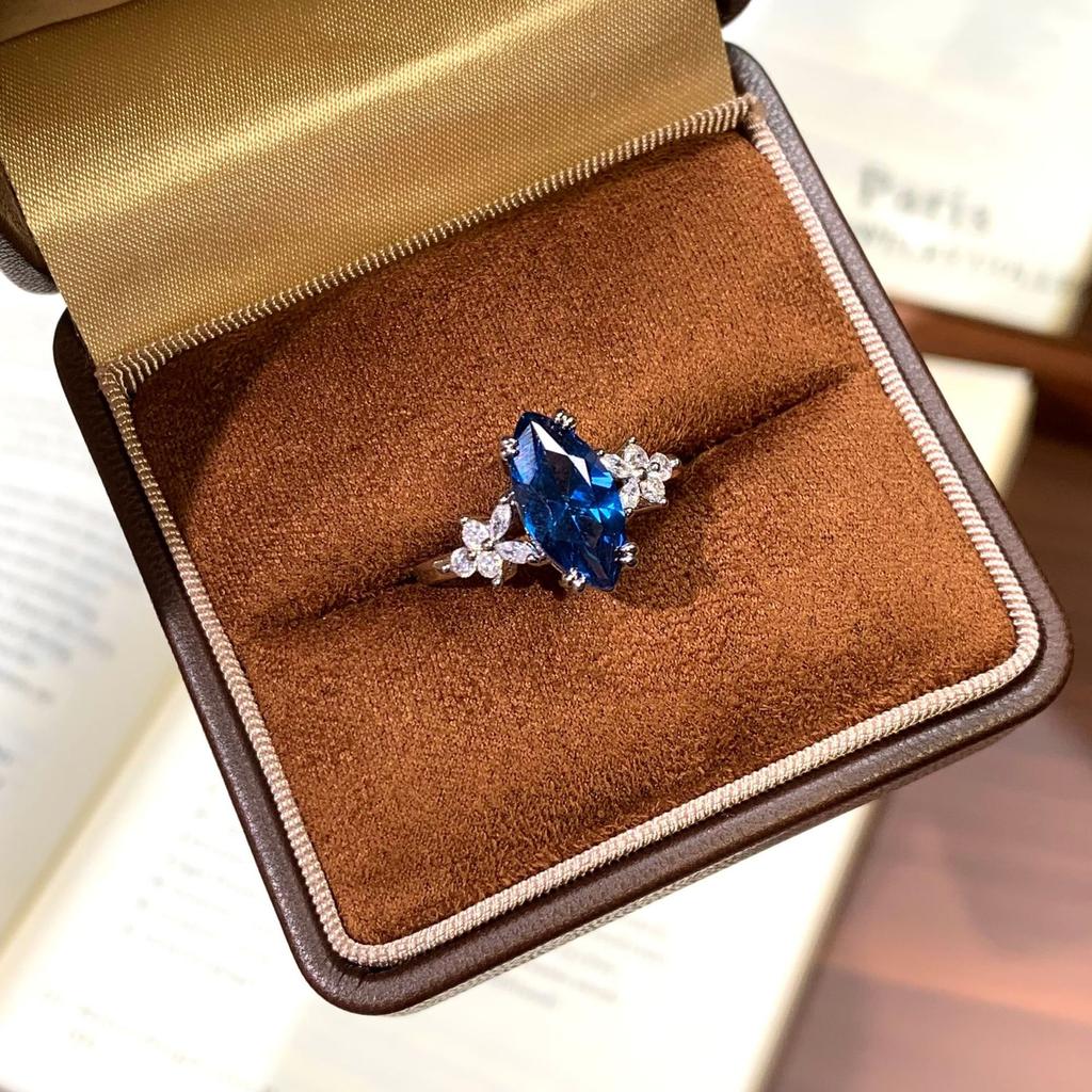 Gemstone Live Adjustable Ring Versatile Geometric Design Trendy Wear Decorative Ring