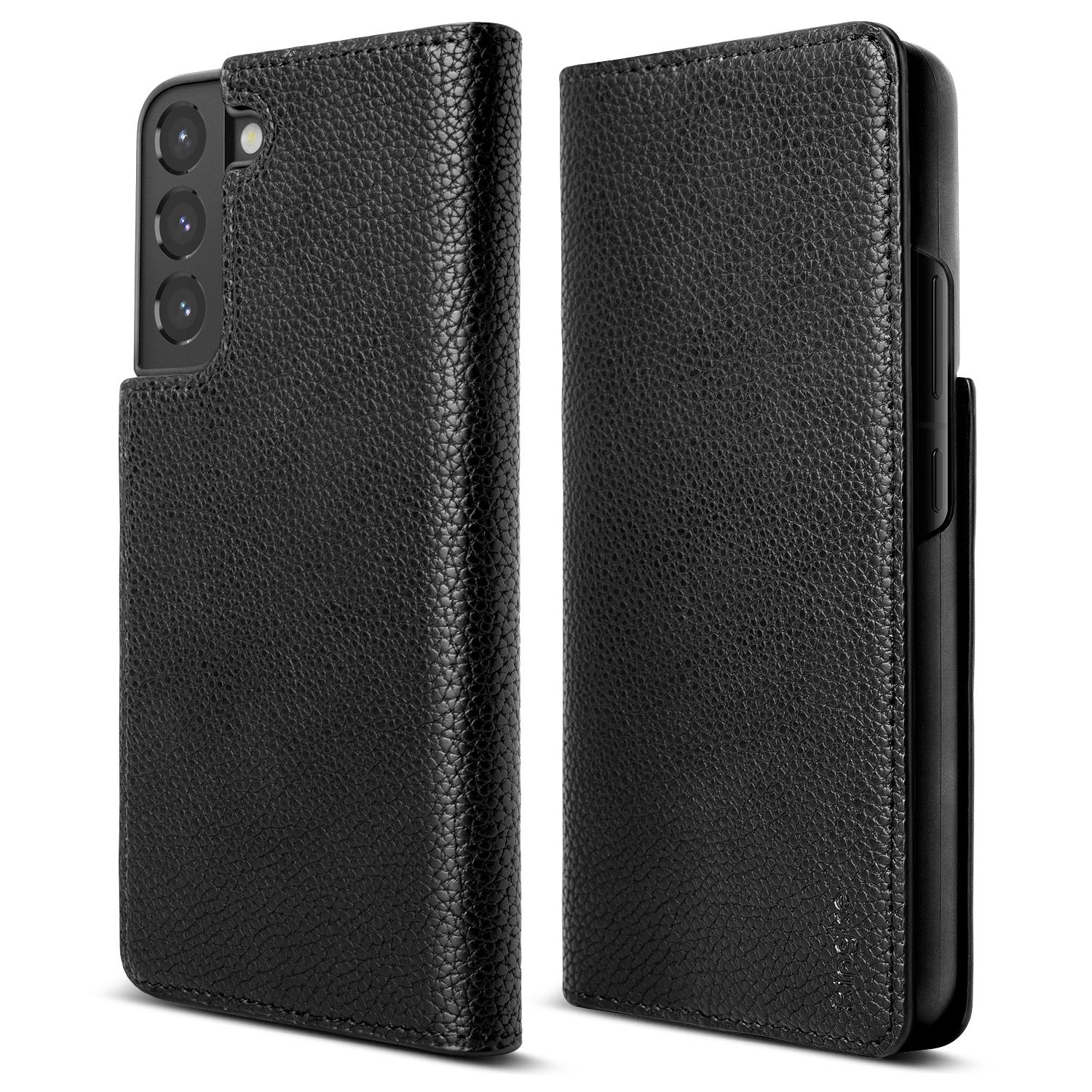 Super Merchant Leren Flip Case Voor Galaxy S22 Folio Signature Black