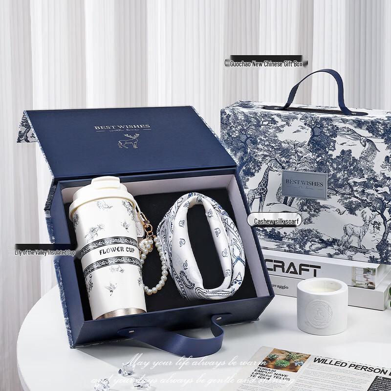 Teacher s Day Double-Drink Thermos & Silk Scarf Gift Set Set 12