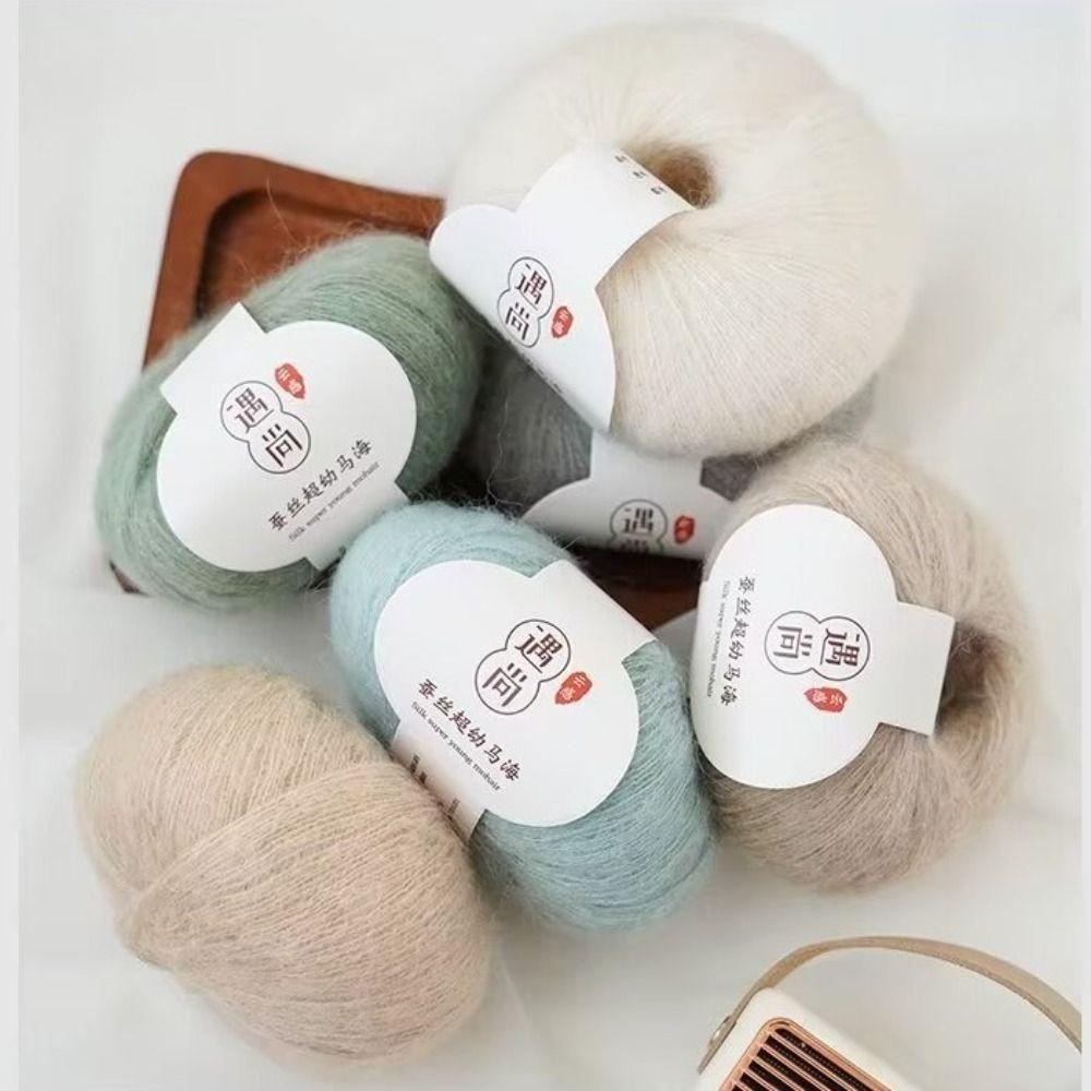 Warm Baby Wool Crochet Yarn 20g/140m Soft Thin Wool Yarn High Content Mohair Yarn  Scarf