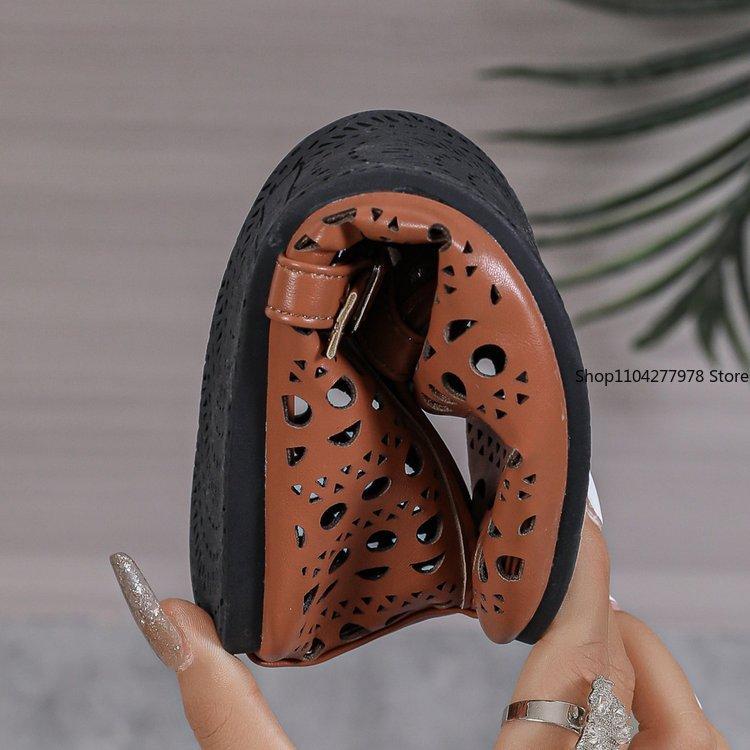 Fashion 2025 New Casual Fashionable Women's Summer Hollow Ladies Shoes  Closed Toe Sandals Soft and Comfortable Ballet Flat Shoes