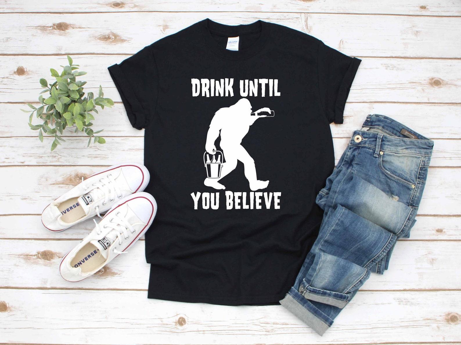 Bigfoot Drink Beer Funny Sasquatch | T-Shirt | Tank Top | T-shirt | T-shirt |T-shirt | Apparel Gift M