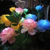 Outdoor Garden Lamp 3 Heads Design Realistic Looking Waterproof Automatic Charging Solar Powered Peony Flower Lamp Landscape Lighting