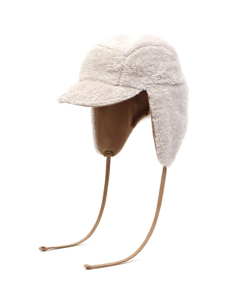 Eondeokeonteulolseutyudio Winter Reversible Fur Hat Trapper Hat / Reverse Fur / Flannel Beige
