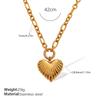 Cold Wind Gold Love Pendant Necklace Clavicle Chain Stainless Steel Gold Plated Personality Versatile Jewelry Women