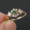 Wish the New K Top Gifter Emerald Round Diamond Edge Small White Diamond Rhombus White Diamond Princess Ring Wind