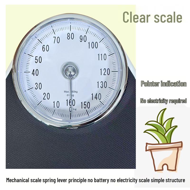 Home Hotel Mechanical Metal Scale - Battery-Free, Universal for Men and Women Fitness and Health