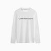 Calvin Klein Fashionable Minimalist Letter Print Comfortable Round Neck Long Sleeve T-Shirt Unisex Tops Moonlight-White J324901-YAF