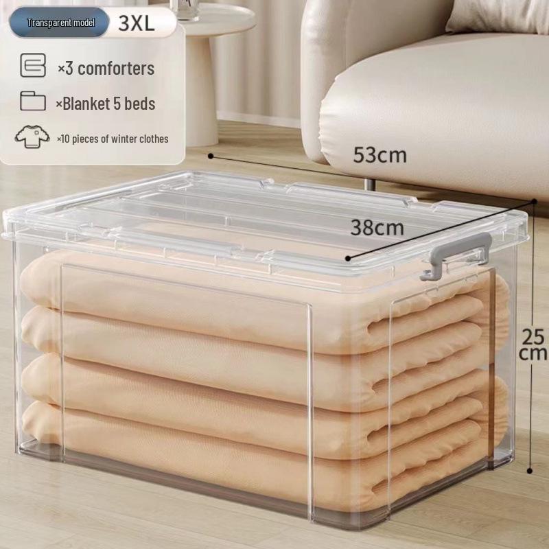 Transparent Large Capacity Storage Box for Clothes, Toys, Snacks