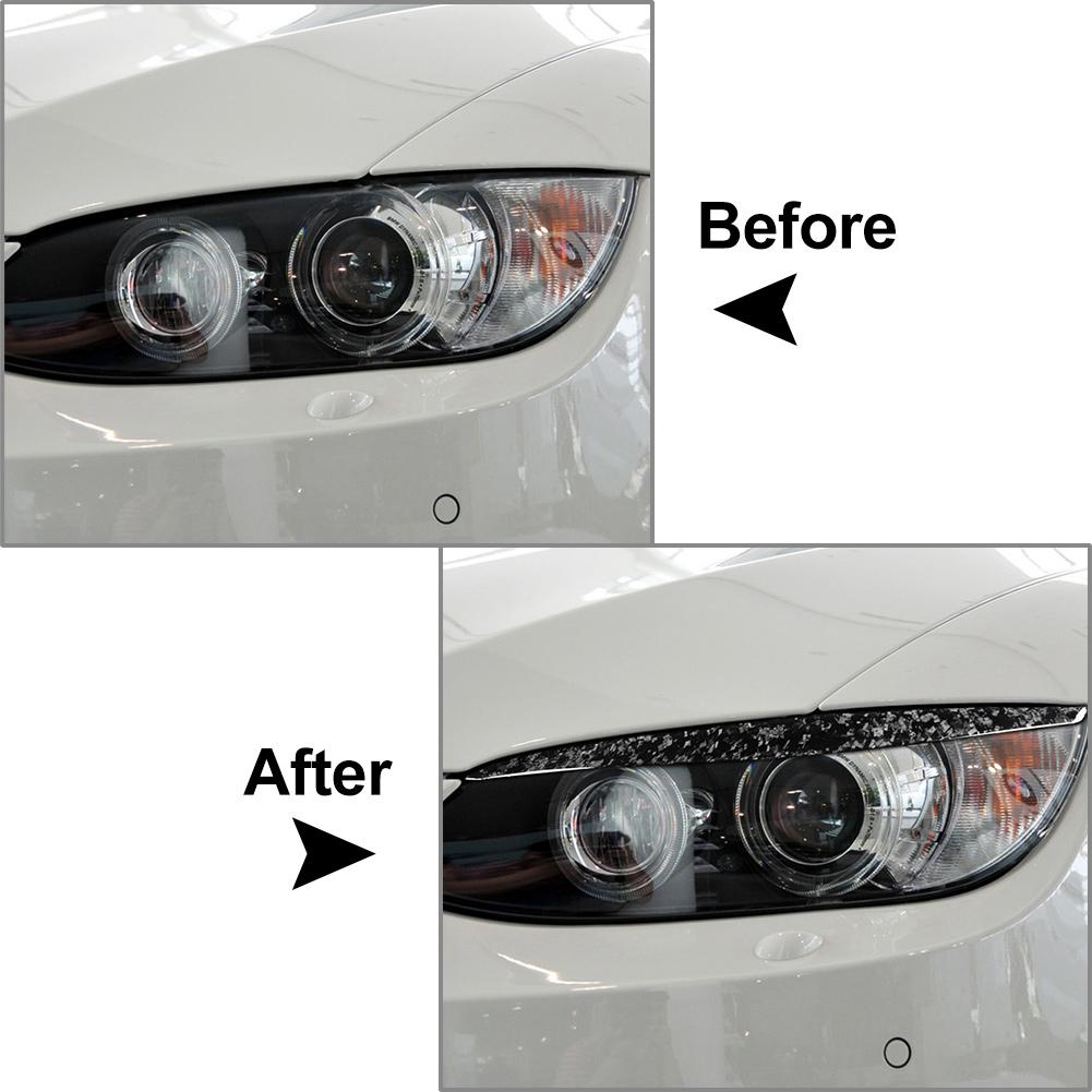 

2x Car Headlight Eyebrow Eyelid Cover Trim For BMW E92 E93 3Series 2006-2012 Exterior Accessories
