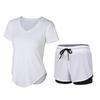 Women's Quick-Dry Yoga Set: Hollow Out Top with Short Sleeves and Tight Pants - 3-Piece Summer Fitness Outfit