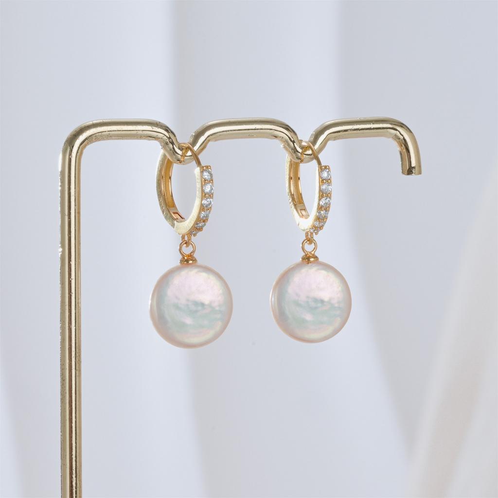 HENGSHENG 10-12mm Baroque Pearl Multiple Styles Jewelry Earrings Natural Button Shape Pearl Freshwater Pearls Jewelry For Women