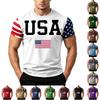 Herren Unabhängigkeitstag Flaggenprint Kurzarm T-Shirt, Locker Lässig Täglich Sommer Oberteile