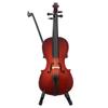 4pcs Wooden Wooden Miniature Cello With Stand Mini Musical Instrument  Office Decor