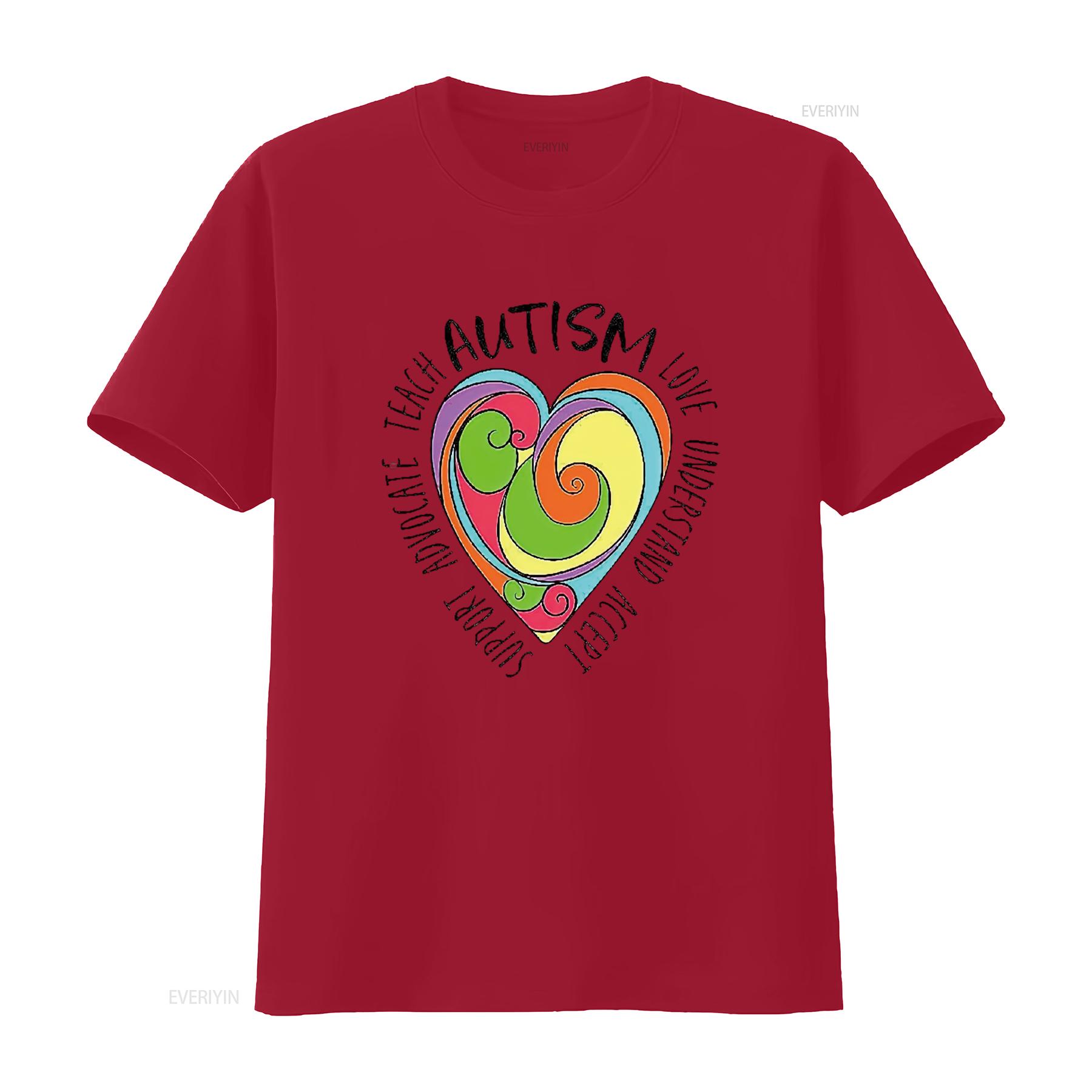 

Autism Awareness Love Accept Understand Women s Plus Size T Shirt Black 2XL vintage Washed Stretched Versatile streetwear S