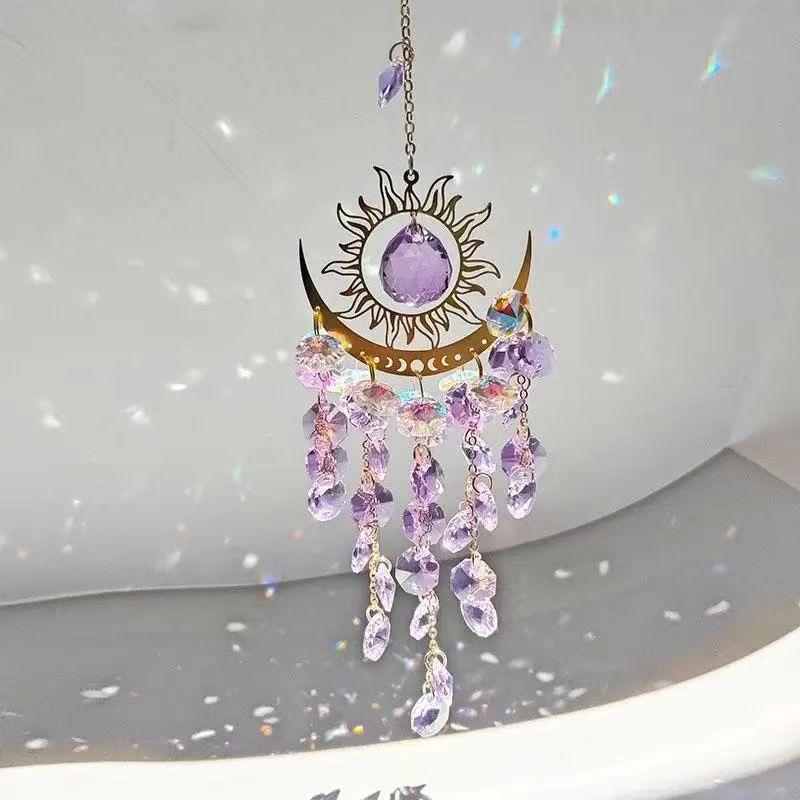 Customizable Sun Catcher Wind Chimes Art Deco Devil's Eye Crystal Decor Memorial Christmas Glass Memorial Windchimes