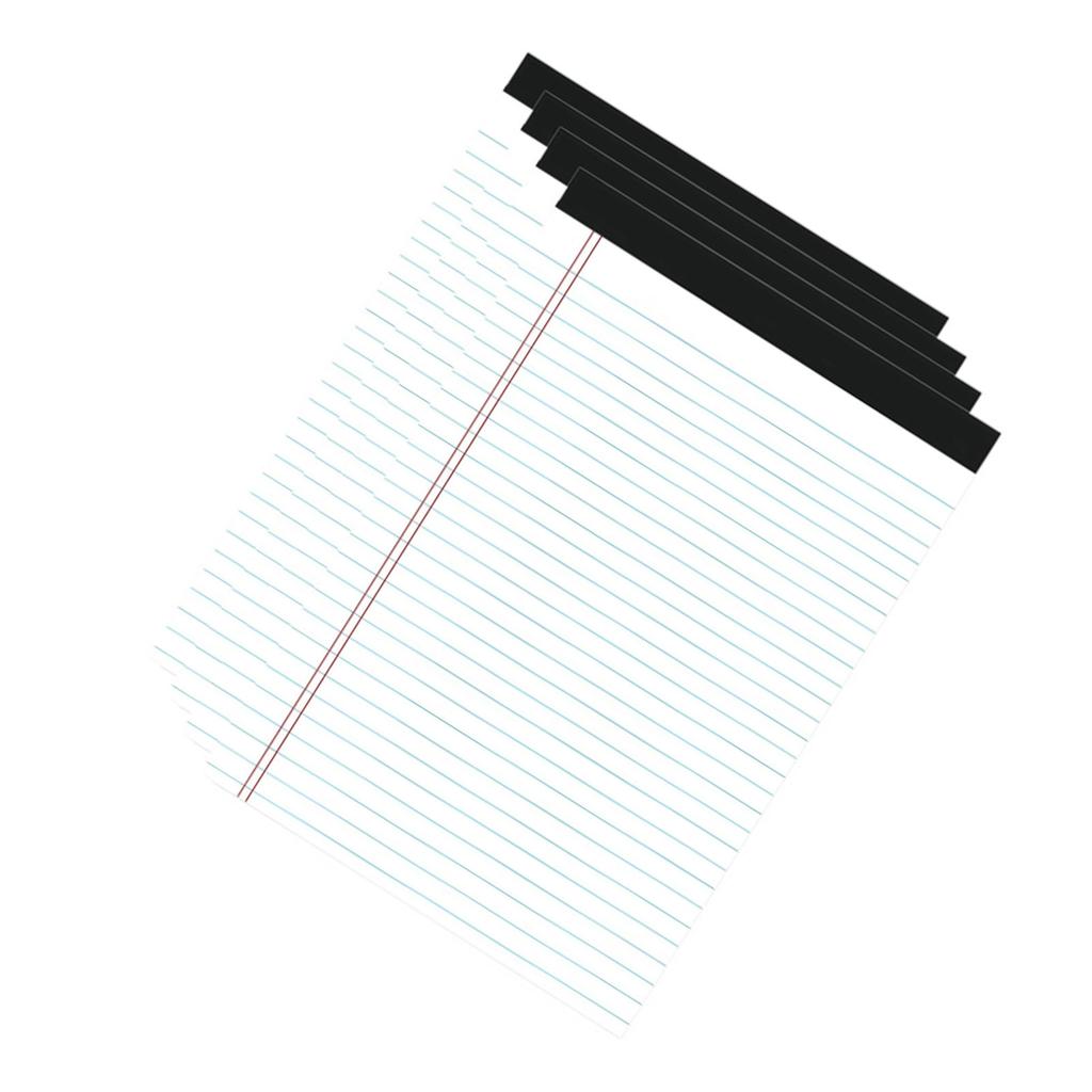 A5 Wide Ruled Notepad Pads Double Red Margin Layout Easy Tear Top Binding Lined Pads for Students Office Meetings White