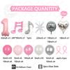 57pcs Slivery Heart Disco Balloon Silver Number Birthday Balloon Set Pink Music Note Children Adult Festive Party Decorations
