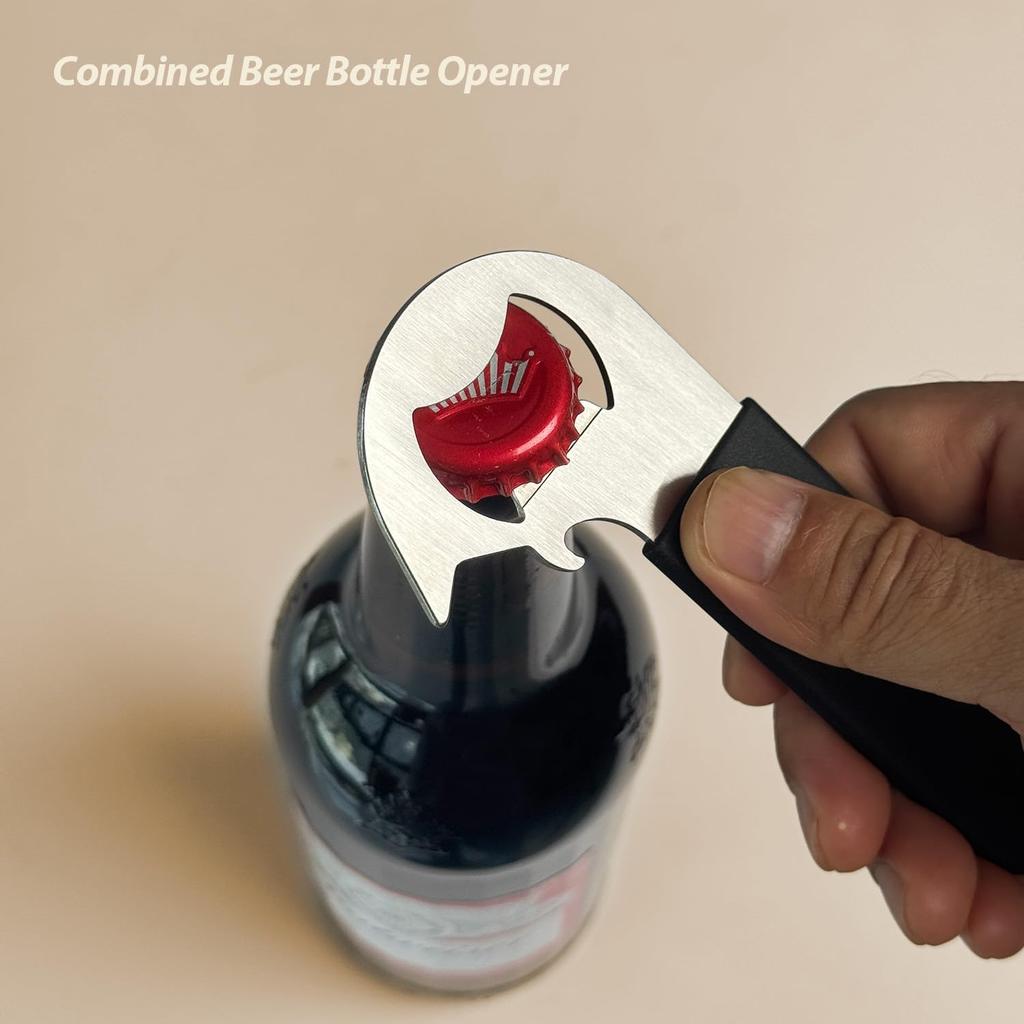 Magnetic 2-IN-1 Ring-Pull Can Opener, Beer Bottle Opener, Manual Can Opener Easy for Seniors, Pet Food, Cat Cans, Beer, Gadgets for People with