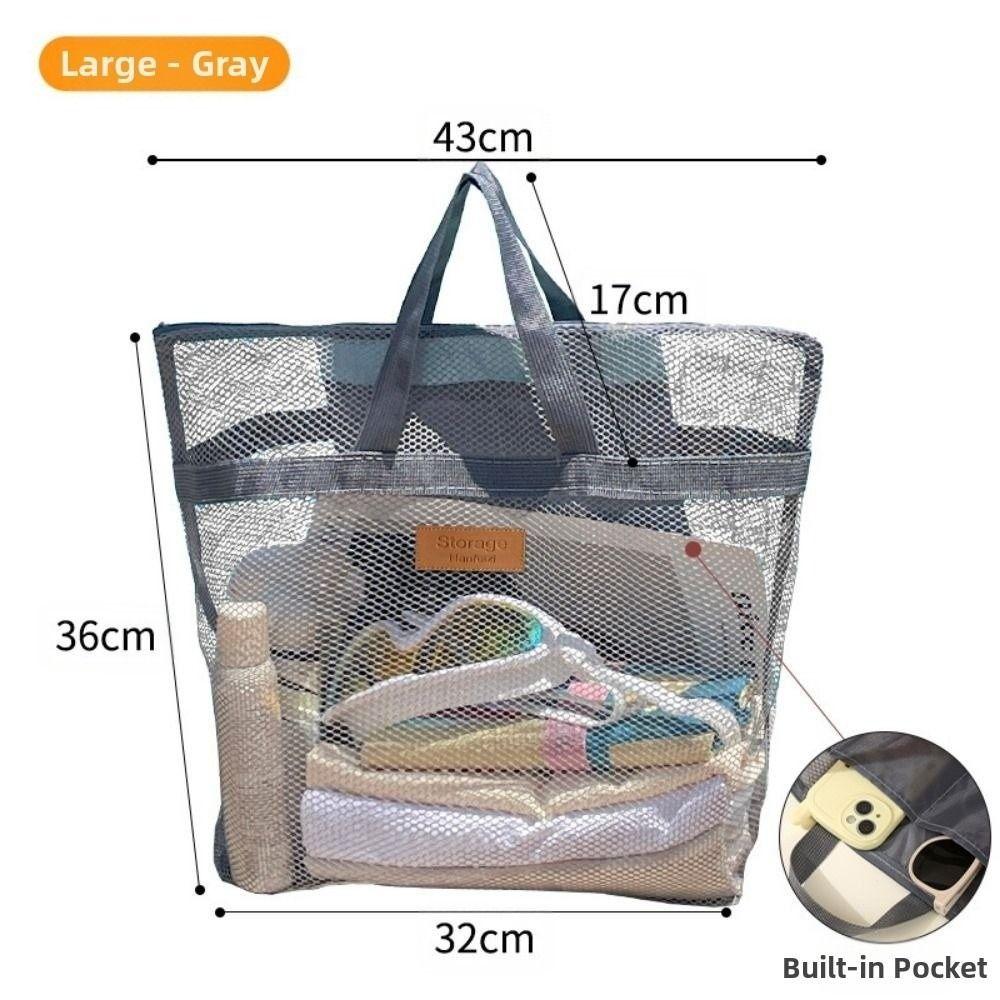 High Quality Large Capacity Mesh Bag Multistyles Protable Swimming Beach Bag Women Makeup Organizer