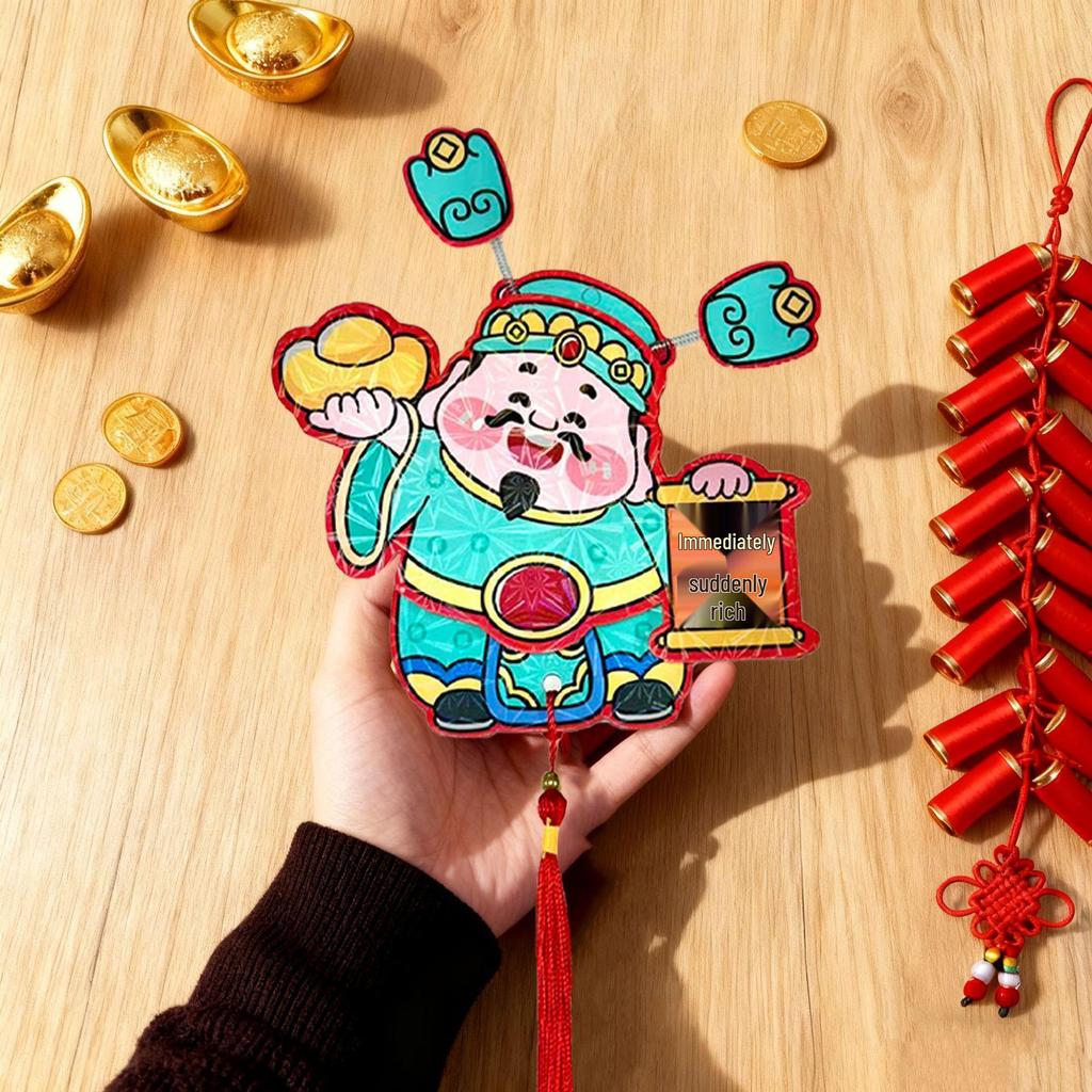 2026 God of Wealth Refrigerator Magnet: Cute Shaking Ears for Spring Festival & New Year