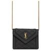 YSL Gaby Gold Logo Quilted Lambskin Chain Crossbody Shoulder Bag Women Bags Black 685612-1EL07-1000