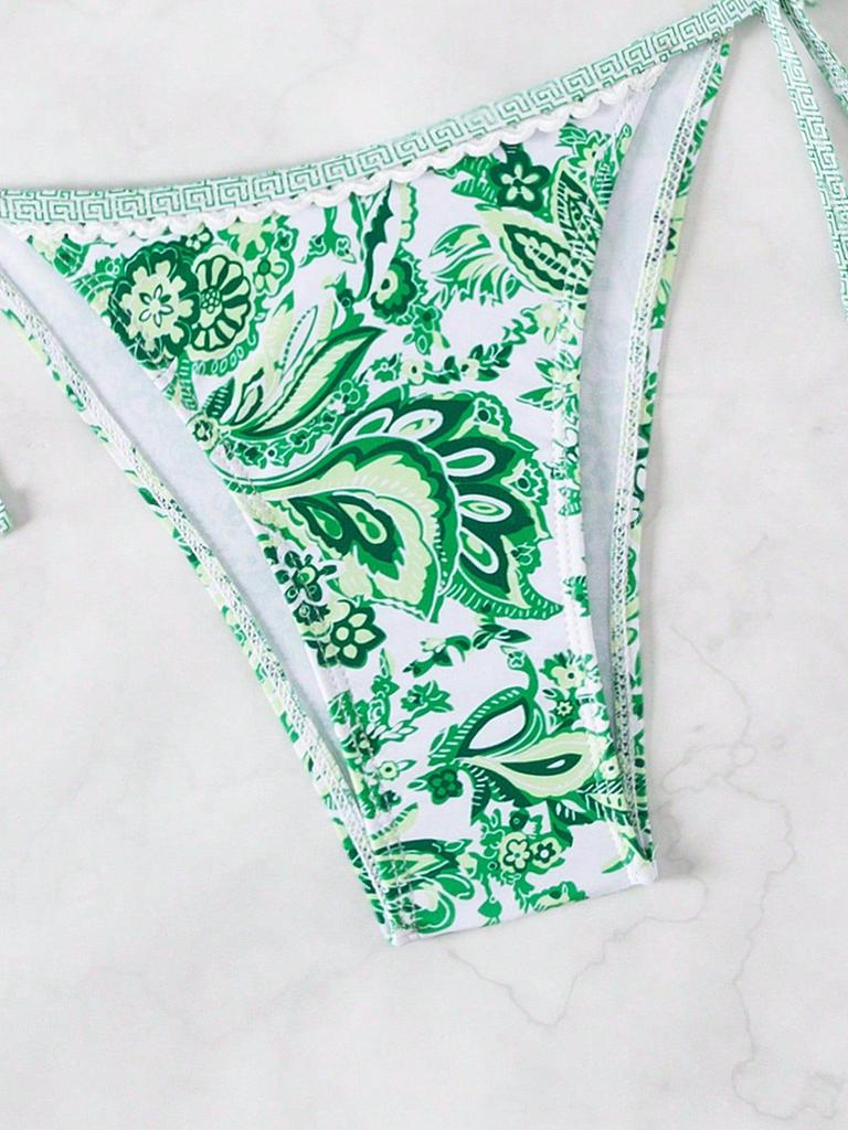 European & American Print Sexy Tie-up Bikini Set (2025)
