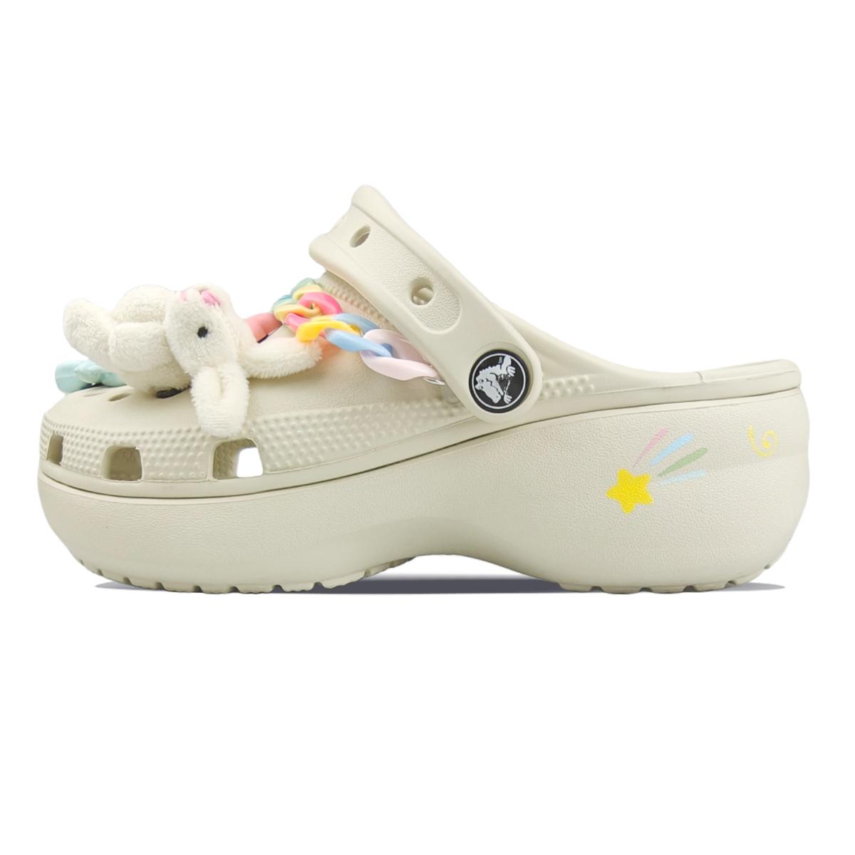 

Crocs Classic Platform Clog EVA Skittles Moment Comfort Versatile Simple Small Fresh Hole Shoes Women s White 41-42 белый