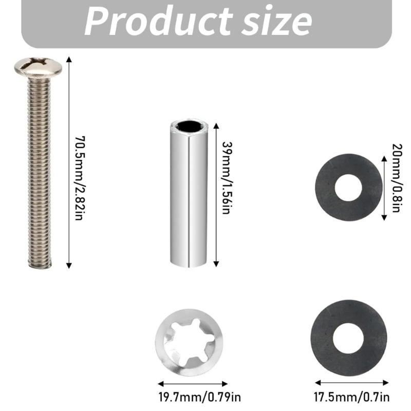 2Pcs Toilet Seat Bolts Set Portable Sturdy Replacement Screws and Rubber Washers for Secure Easy Installation Designs