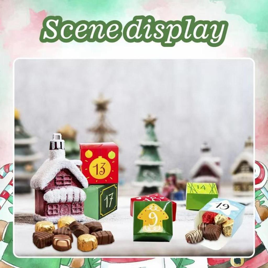 Christmas Advent Calendar DIY 24 Days Countdown Ornament Parent-child Interactive Winter Holiday Party Decor Handmade Gift Box