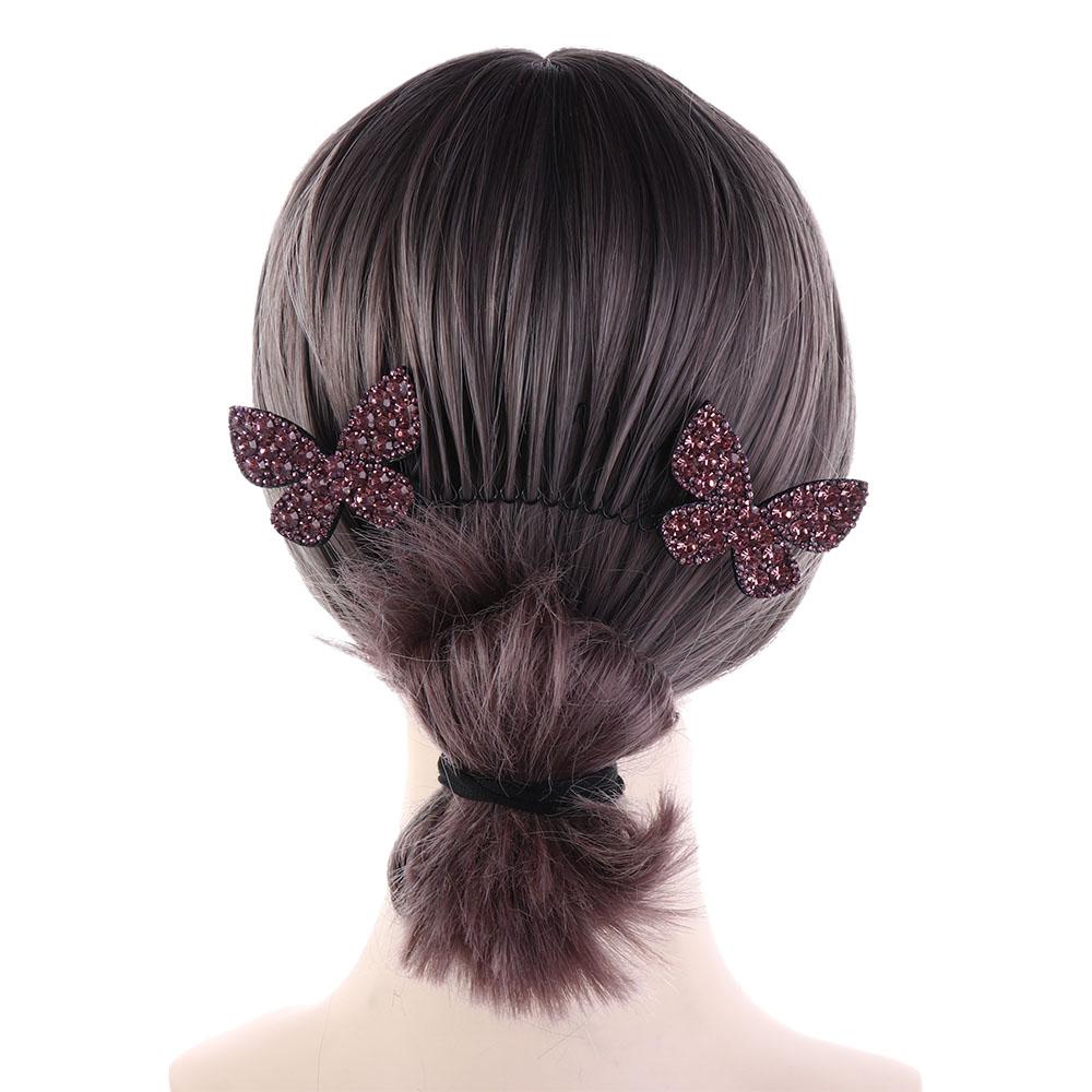 Star U Shape Hair Styling Comb Rhinestone Spring Hair Comb Cute Invisible Extra Hair Holder  Lady