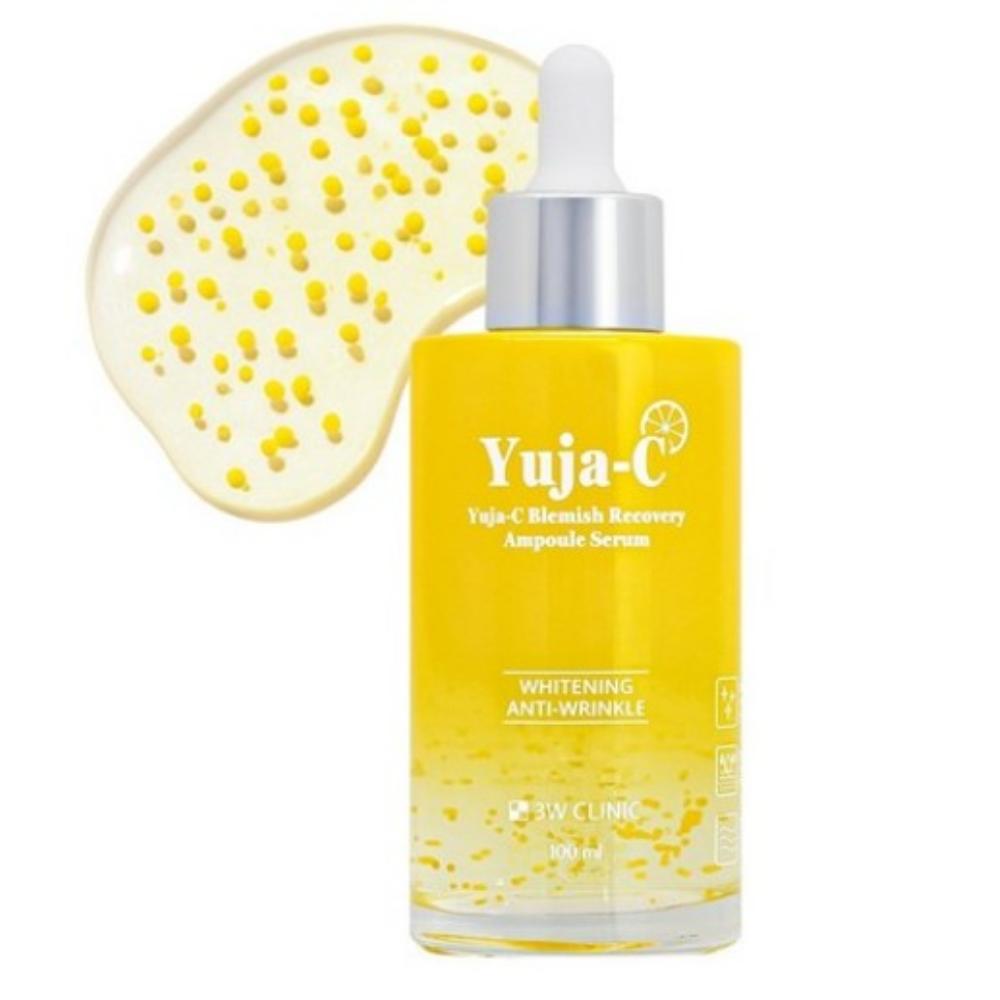 3W Clinic Yuzu Seed Blemish Recovery Ampoule Serum Soothing Hydrating Face Serum 100ml