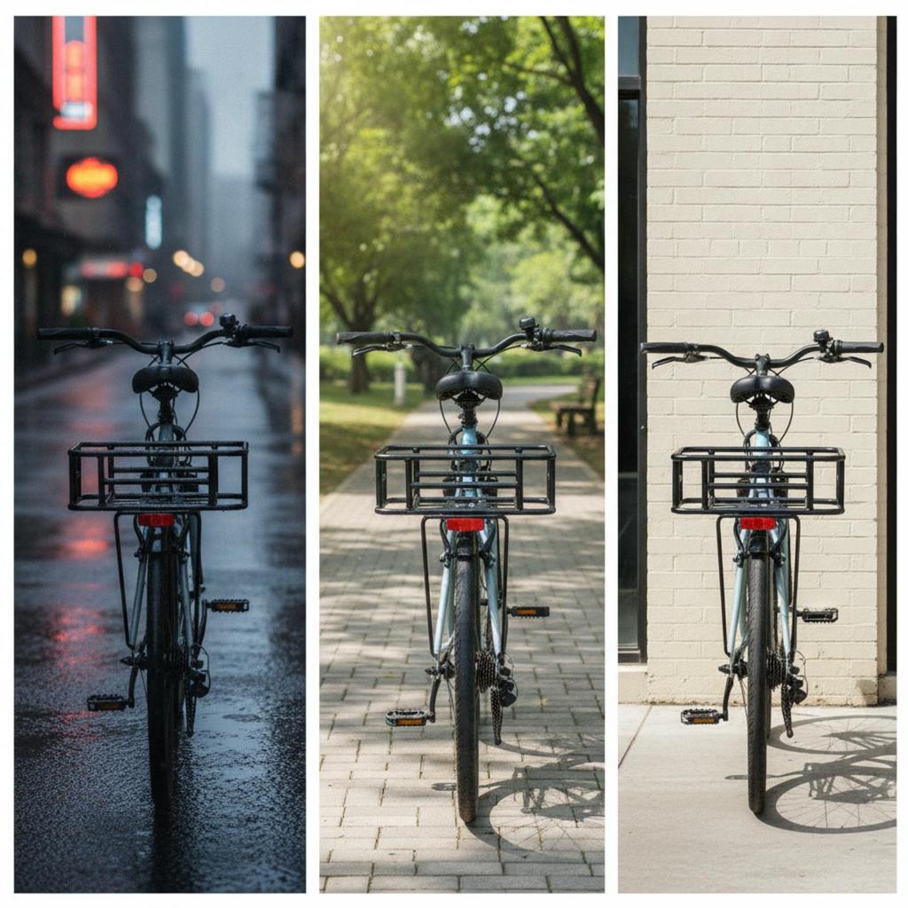 Rear Cycle Basket with Liner Long-Lasting for Daily Commuting
