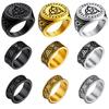 Edelstahl Keltische Knotenringe 8/9mm Band 20mm Große Runde Oberfläche Klassisches Dreieck Triquetra Siegelringe Unisex Schmuck