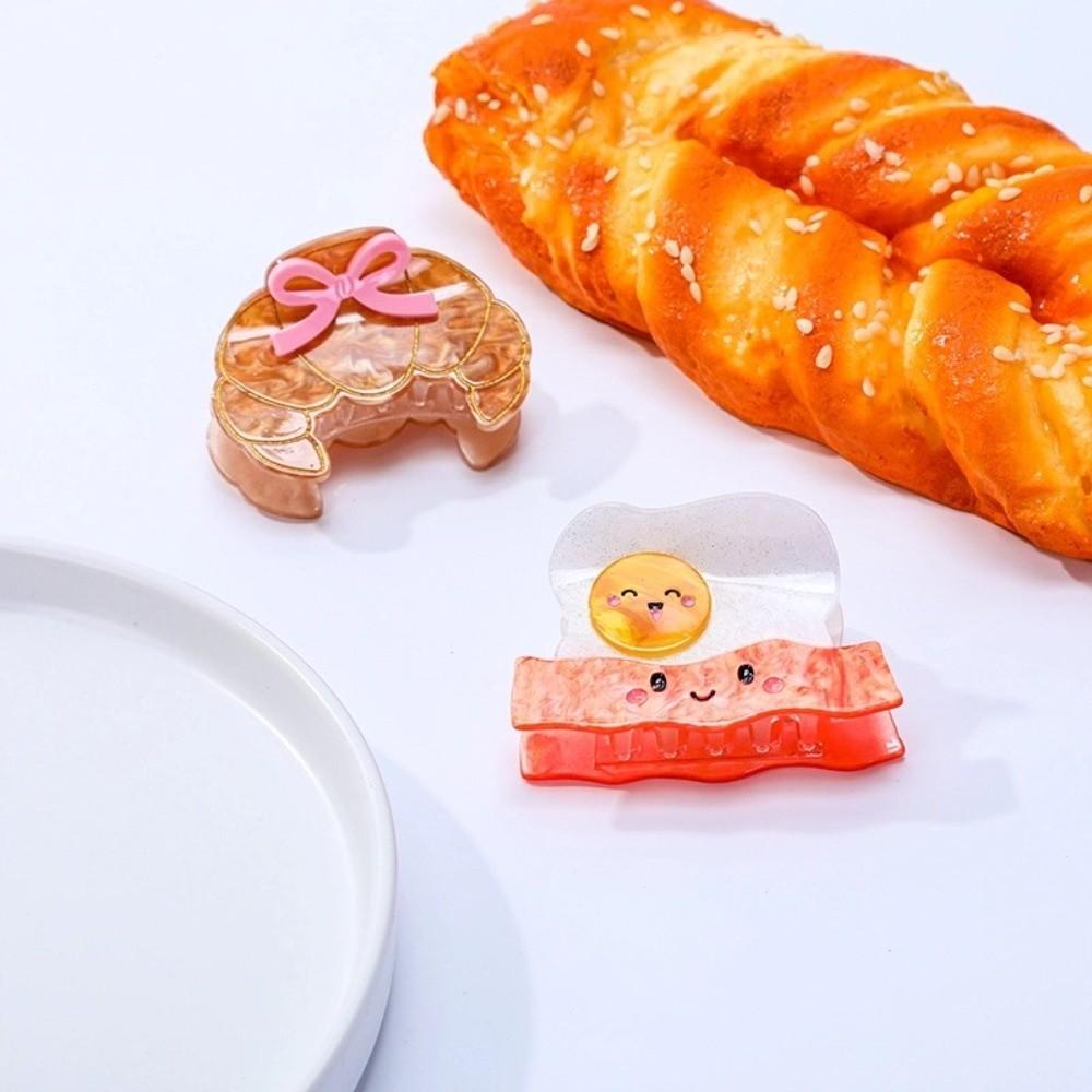 Cute Acetate Hair Crab Clip Toast Delicious Food Claw Clip Lovely Croissant Shark Clip  Daily