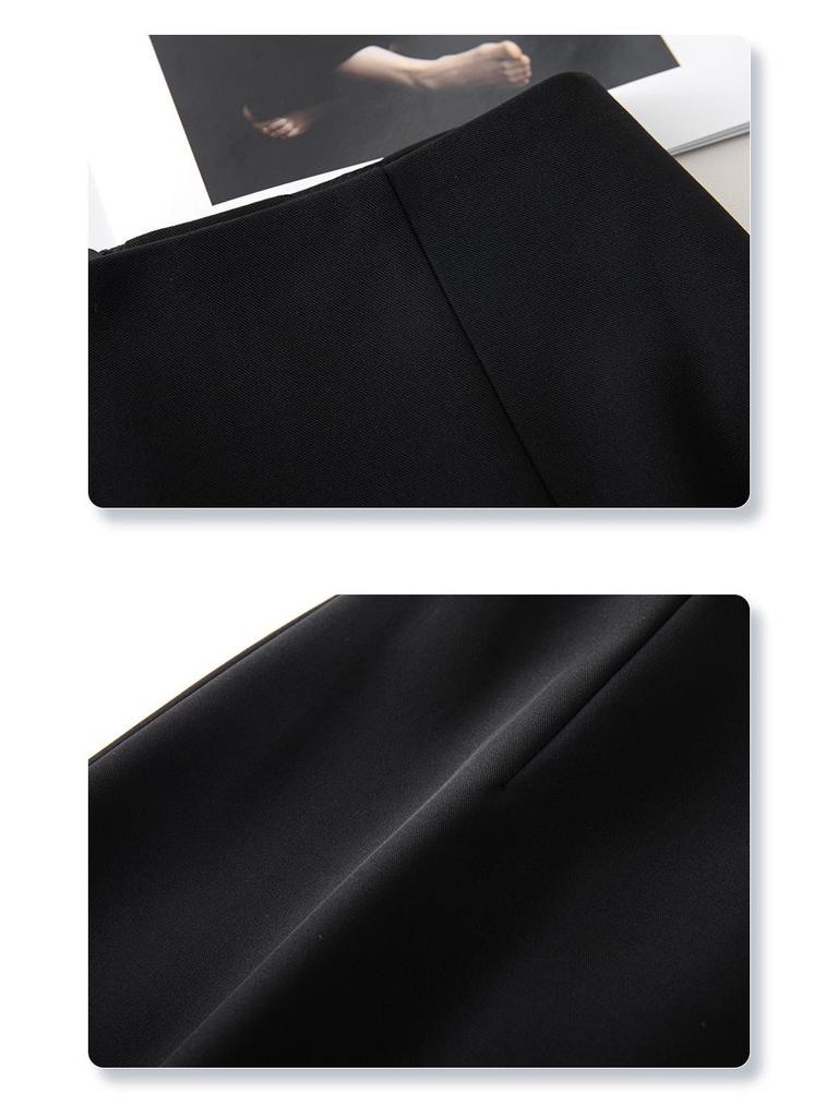 2025 Spring/Summer Women's Gray High Waist Midi Bodycon Skirt