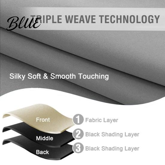 Solid Color Curtain Blackout Coating Modern Elegant Light Blocking Valance 2Pcs Black With Living Room