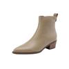 Pointed-toe Shoes, Women's Shoes, Short Boots, New Mid-heel Slimming, Versatile Boots, Soft Leather Single Boots