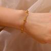 Stainless Steel Beaded Round Snake Chain Bracelets For Women Gold Color Geometric Bracelet Luxury Wedding Party Jewelry Gift