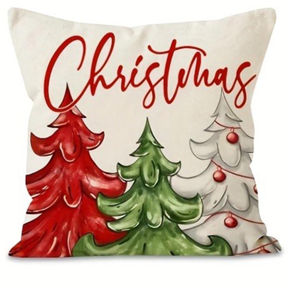 Christmas decoration Pillowcase Merry Christmas New Year Gift Santa Claus Christmas Tree Pillow Cover Home Sofa Cushion Cover