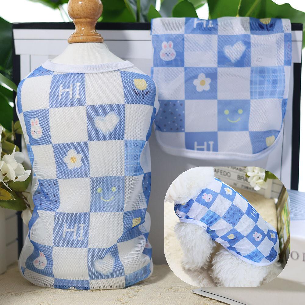 Desene animate drăguț animal de companie vestă subțire cățeluș vară respirabil plasă îmbrăcăminte pentru pisici câini pisică jachetă haine pentru câini mici