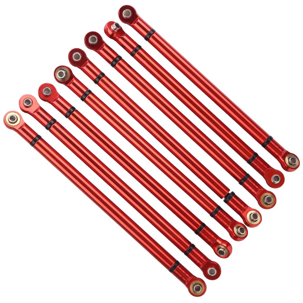 8PCS Metal Pull Rod Kit Upgrade Modified Parts for Aixal SCX10 1 10 Simulation Crawler CarRed