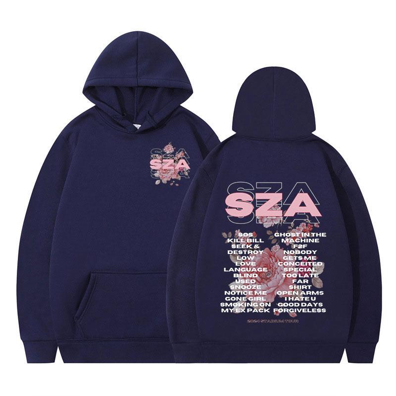 Rapper SZA SOS Australia Tour Hoodies Men Fashion Vintage Hip Hop Harajuku Hooded Sweatshirts Casual Loose Pullover Fans Gift