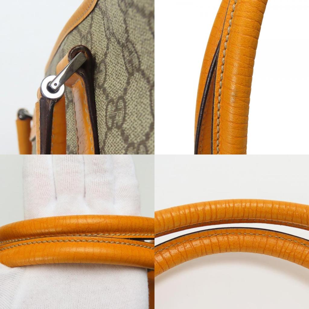 Used GUCCI Tote Bag 114595 GG Supreme Canvas/leather beige Orange