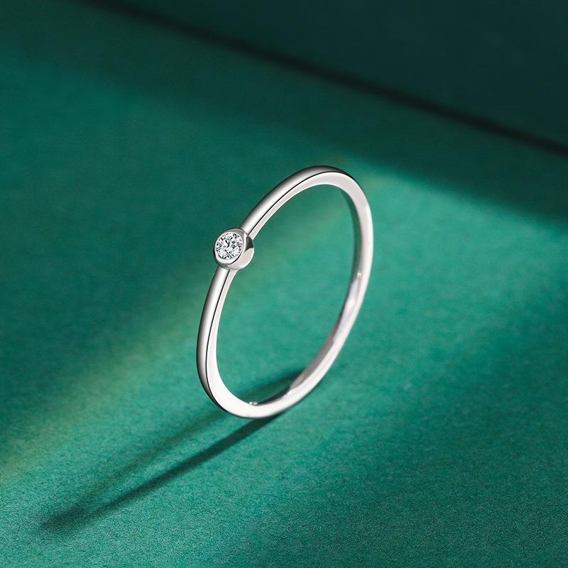 12 Constellations S925 Sterling Silver Zircon Ring for Women - Diamond-Set Japanese Light Luxury