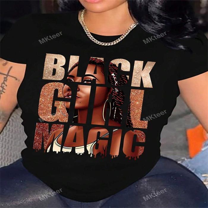 Sommar damer rundhalsad ren bomull tryckta t-shirts